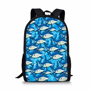 

THIKIN Cool Printing Shark Dolphin Pattern Backpack for Teen Boy Girl Personalized Primary Kids School Bag Little Child Bagpack