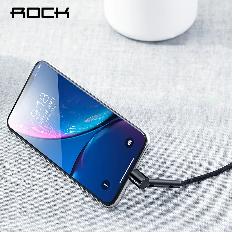 ROCK Metal USB Cable Holder for iPhone XS Max Charger USB Data Cable