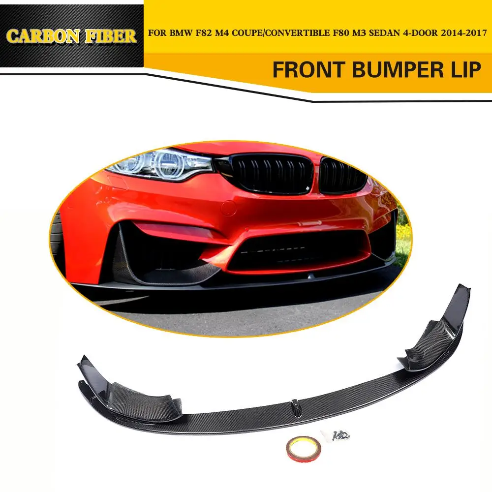 

For M3 M4 Carbon Fiber Front Bumper Lip Chin Spoiler With Removable Side Splitter for BMW F80 M3 F82 F83 M4 Coupe & Convertible