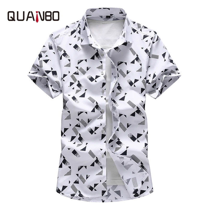 QUANBO Plus size 5XL 6XL 7XL Men Shirt 2019 New Arrival Summer Fashion Print Casual Short Sleeve Shirts Brand Clothing QUANBO Plus size 5XL 6XL 7XL Men Shirt 2019 New Arrival Summer Fashion Print Casual Short Sleeve Shirts Brand Clothing