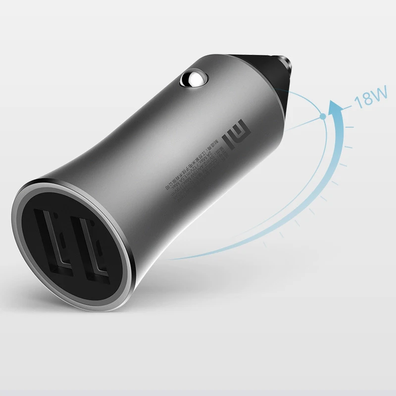 Оригинальное автомобильное зарядное устройство Xiaomi Quick 18 Вт 2 USB Qualcomm быстрое