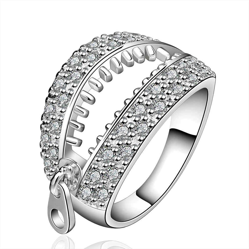 

925 sterling silver platinum plated rings tools zipper with natural stone wedding rings fashion jewelry silver find jewelry r585