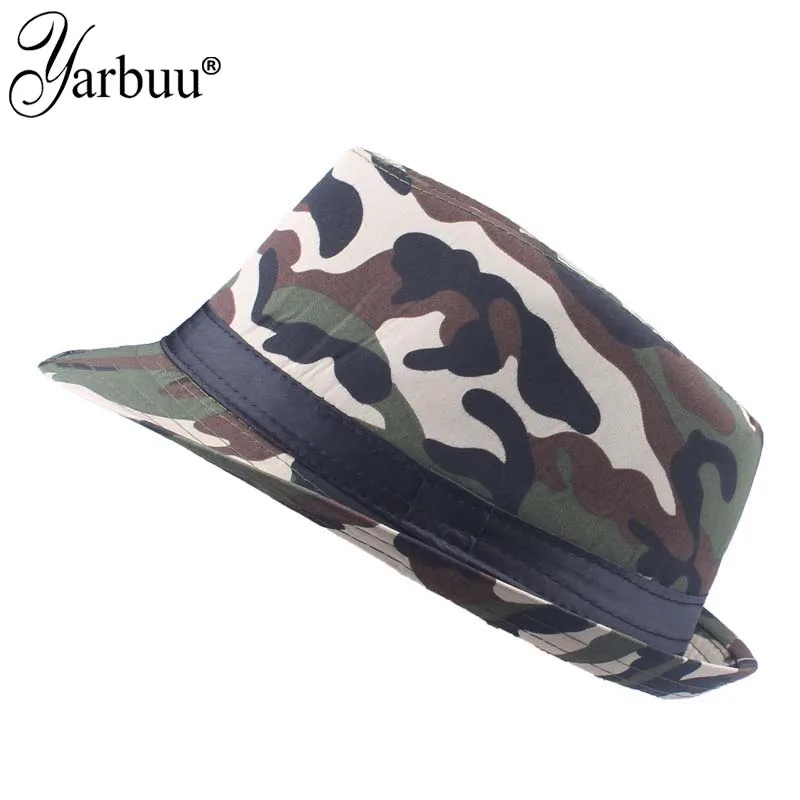 

[YARBUU]women sun Hat For Men Hat Kids Summer camouflag Beach Hat Cap Female Panama Straw Hat Male Gangster Trilby Sun Visor Cap
