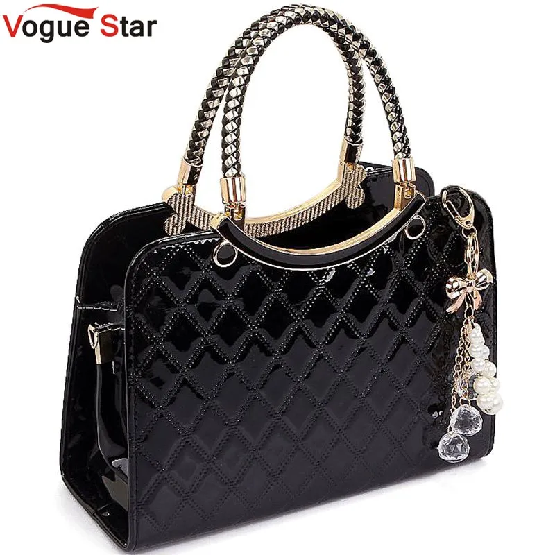 Vogue Star Brand bag cute 2017 New Fashion Designer PU Leather Tote Shoulder Bag Handbag Ladies Messenger chain plaid YK40-964
