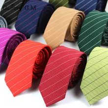 New men's tie classic striped tie candy color ultra narrow 6cm tie 15 color factory direct sales