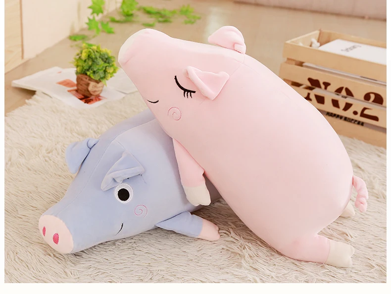 Cuddly Soft Lying Piggy Plush Pillows Doll Big Stuffed Animals Pig Toy for Children Gift Decoration 35inch 90cm DY50446 (7)