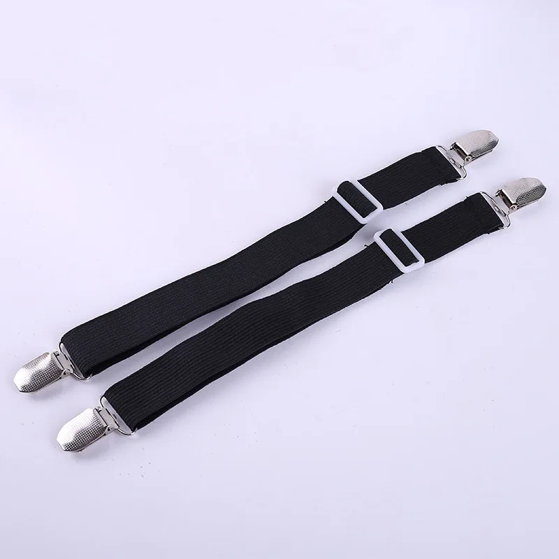 2pcs black 2 шт./лот 4 Угловая Длинная регулируемая эластичная простыня Держатель Зажимы для матраца крышка с креплениями одеяла Захваты фиксация нескользящий ремень - Цвет: 2pcs black