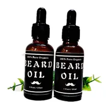 2pcs Natural Organic Beard Oil & Leave-In Conditioner for Groomed Beard Growth, Mustache, Softens Your Beard and Stops Itching