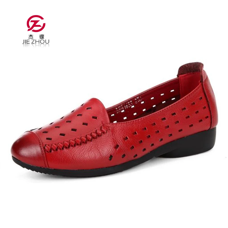 

New Arrival Women Flats Shoes Woman Loafers Soft Bottom Ladies Slip on Sandas Summer Genuine Leathe Breathable Women Shoes