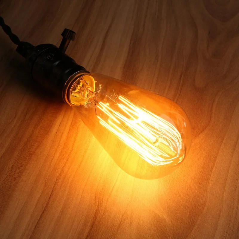 Винтаж Эдисон лампы E27 накаливания светильник 60 Вт Ретро Вольфрам свечи накаливания светильник теплый белый светильник ing приспособление 110/220V