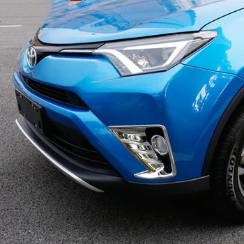 

Car Styling Fit For Toyota RAV4 RAV 4 2016 2017 ABS Chrome Front Fog Light Lamp Cover Trim Foglight Decoration Accessories 2Pcs