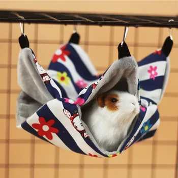 

Cute Hamster Hanging Bed House Hammock Winter Warm Fleece Squirrel Hedgehog Guinea Pig Bed House Cage Nest Hamster Accessories