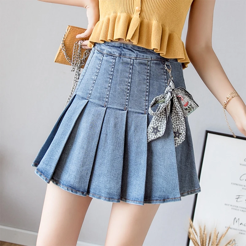 Модная новая дикая плиссированная ковбойская юбка с бантом