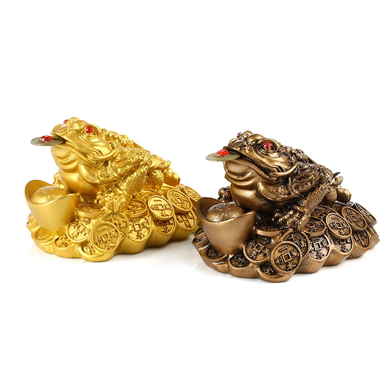 Фэн-шуй жаба деньги удача богатство китайская Золотая Лягушка Жаба монета украшение дома и офиса Настольные Украшения счастливые подарки