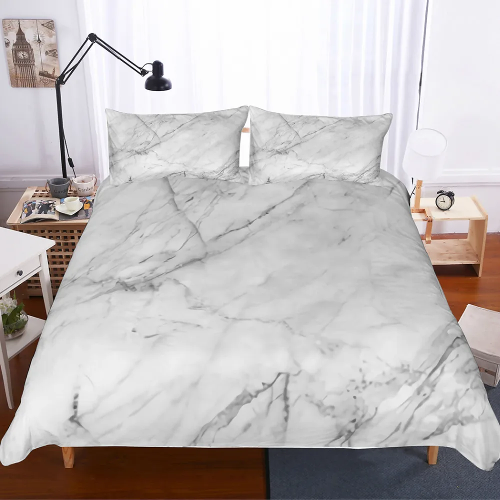 

MUSOLEI 3D Bedding Set Nature Granite Pattern Marble texture Artistic Image Queen Duvet Cover Set Modern Style for Men and Women