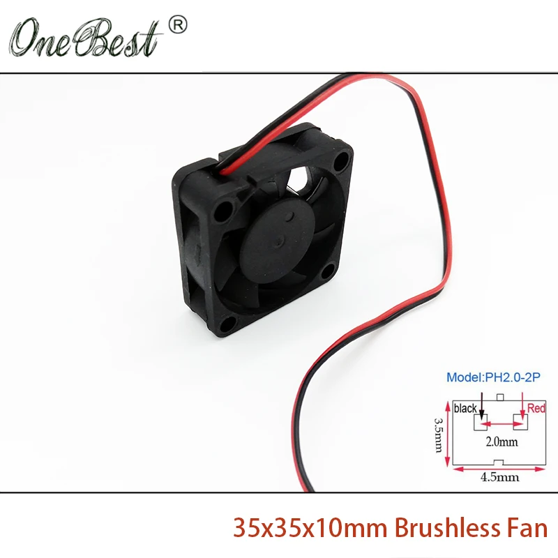 35X35X10 мм мини-вентилятор DC12V мини-вентилятор чипсет радиатор охлаждающий кулер безщеточный вентилятор 3510 PH2.0-2Pin кабель Линия 180 мм
