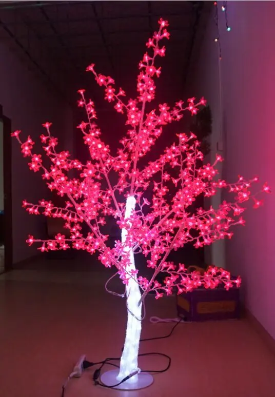 

Free ship 5ft 1.5M LED Christmas New year party holiday LED Light Crystal Cherry Blossom Tree RED Color waterproof IP65