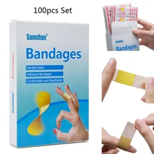 Pâte adhésive antibactérienne médicale, 100 pièces, pâte adhésive antibactérienne, Bandage de Bandage pour Kit de premiers soins étanche