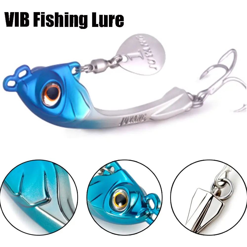 

1 PC VIB Metal Jig Spinning Fishing Lure Kit with 3D Eyes Bass Hook for Saltwater Freshwater Lead Casting Jig Metal Slice Lures