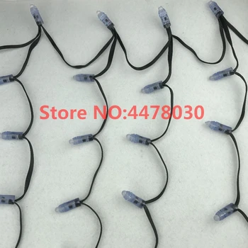 

60 pixel stake nodes (from Peace family),DC12V 12mm WS2811,6 pixel node per cluster,10 clusters,3 foot spacing,all black wire