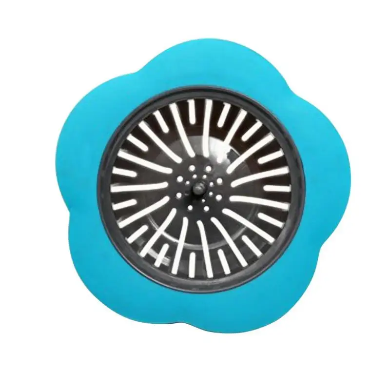 2 цвета в форме цветка из силикона TPR ситечко для кухонной раковины Ванная комната Душ Сливная крышка для дренажа раковина дуршлаг канализационный фильтр для волос