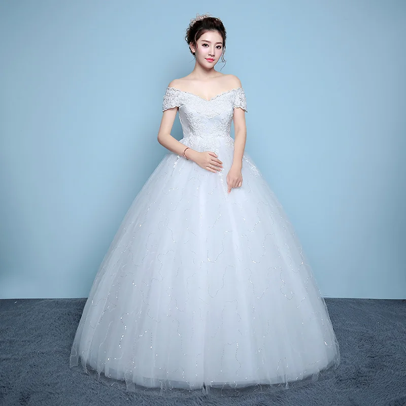 

Red White for Pregnant Dress Korean Style Lace Wedding Dress 2017 New High Waist lace up Vestidos De Novia Plus Size Bride Dress