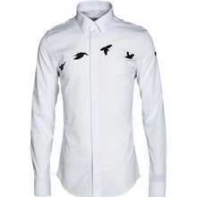 Новая весенняя модная трендовая Мужская рубашка с длинными рукавами и вышивкой, Тонкая Повседневная рубашка, костюмы певицы