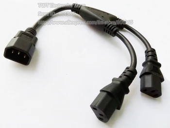 

IEC 320 C14 Male Plug to 2 x C13 Female Splitter Power Cord, Single C14 to Dual C13 Y Type Adapter Cable , 4pcs ,Free shipping