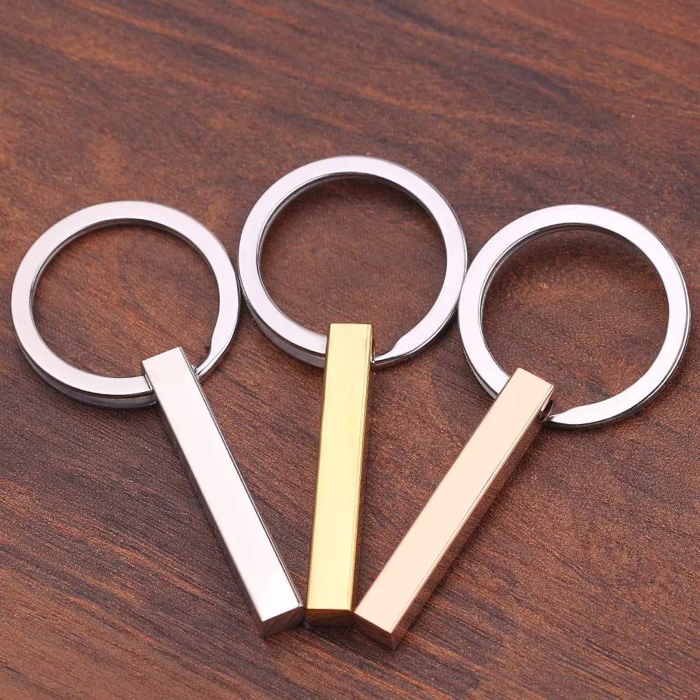 Индивидуальные брелоки цепочки для ключей из нержавеющей стали, 4 бара, для мужчин и женщин, для водителя, персонализированные подарки на день рождения, гравировка на заказ