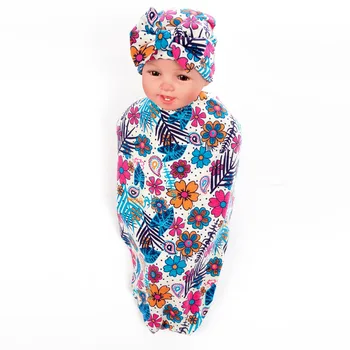 

Newborn Baby Boys Girls Floral Cotton Blanket+Bowtie Hat Set Swaddle Sleeping Sleepsack Stroller Wrap Boy Girl Receiving Blanket