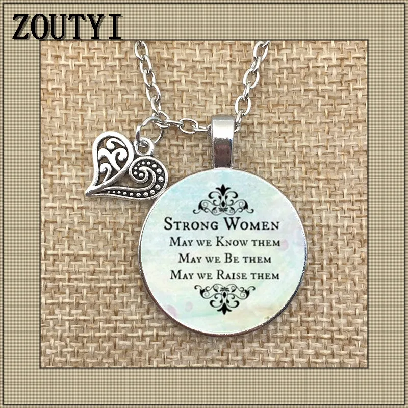 

2018/ hot selling powerful women, inspiring charm necklace, girl's mother, mother's gift, strong woman, fierce woman