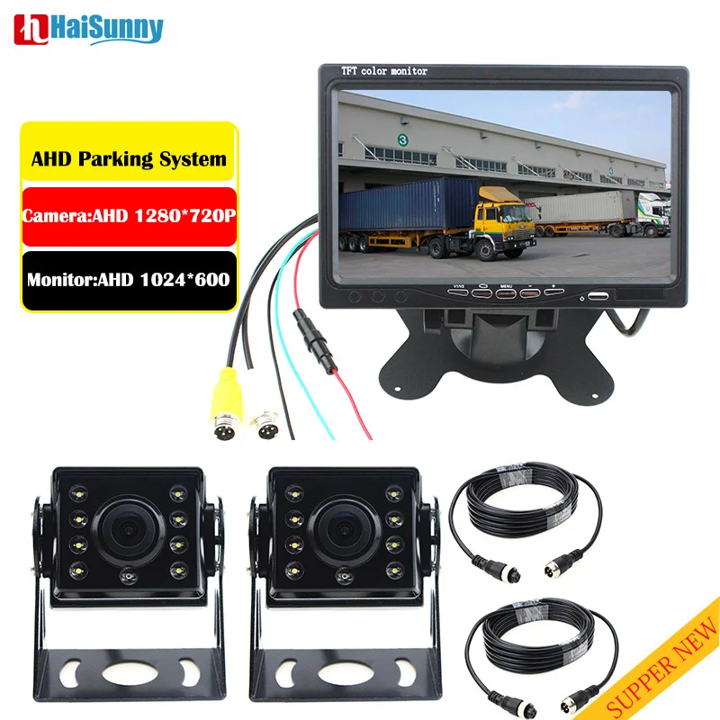 

Night Vision Truck Bus Trailer RV Reverse Parking Camera Monitor System With AHD 1280*720P MCCD Rear View Camera 24v Waterproof