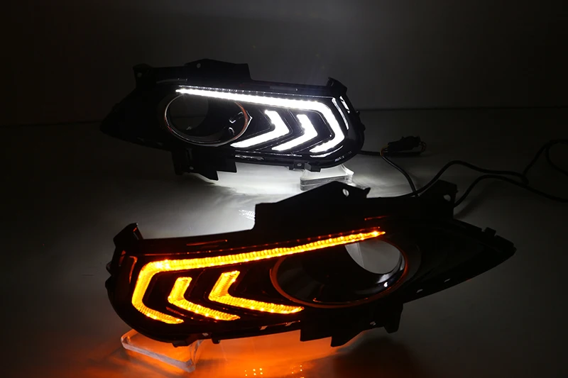 Автомобильный мигающий светодиодный DRL Дневной ходовой светильник для Ford Mondeo Fusion 2013 автомобильный Стайлинг водонепроницаемый с отверстием для противотуманной фары