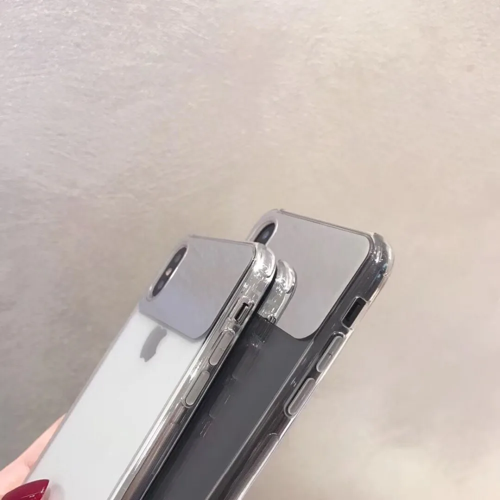 HUANQING Fashion mirror cell phone shell For X XR XS Max transparent For iPhone 6 6S 7 7Plus 8 8Plus Protective Cover case04