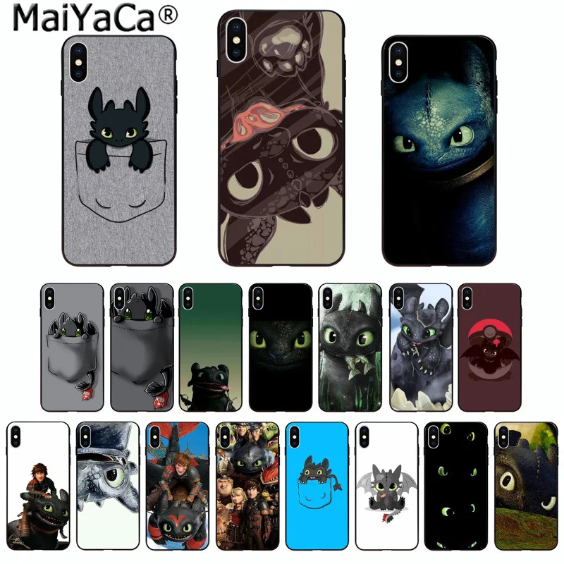 

MaiYaCa Cute Phone Accessories Toothless Train Your Dragon for Apple iphone 11 pro 8 7 66S Plus X XS MAX 5S SE XR Mobile Cases