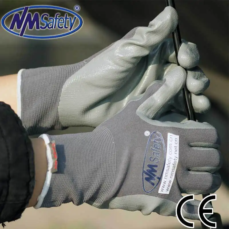 

NMSafety 4 Pairs/Lot Nylon Nitrile Labor Protection Oil-resistant Safety Gloves