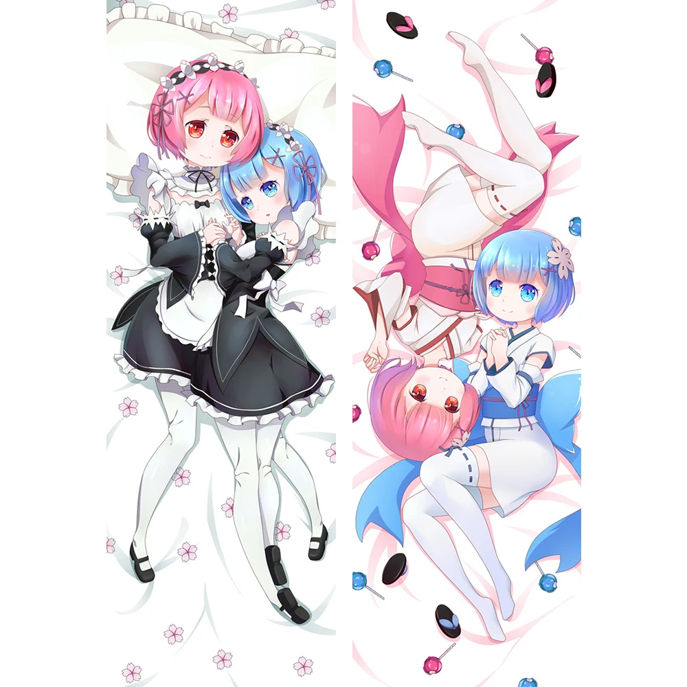 Чехол для подушки Re:Zero начиная с жизни в другом мире Эмилия Рем Рам аниме