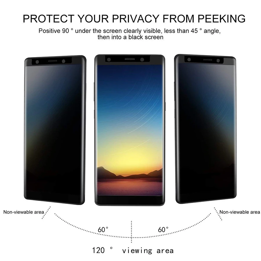Антибликовое стекло для Samsung Galaxy S8 S9 Plus Note 9 8 накладка защитное стекло для сохранения личной информации Анти-шпион закаленное Стекло для Note9