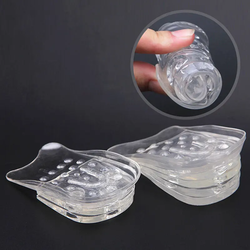 

1 Pair 5 Layers Silicone Adjustable Taller Insoles Lift Shoes Pads Height Increase Comfortable Feet Care