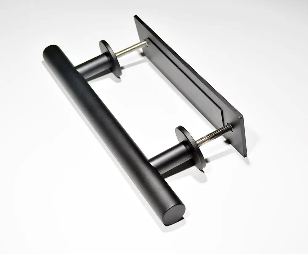 Высококачественная черная металлическая раздвижная дверная ручка сарая деревянная дверная ручка 19-010-B
