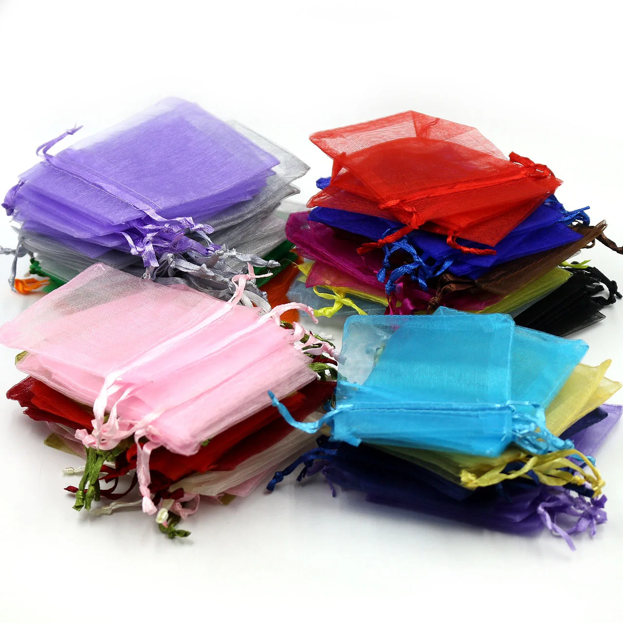 Wholesale 100pcs Organza Colorful Bags for Wedding Gift Bags Jewelry Packing Pouche 7*9 9*12 10*