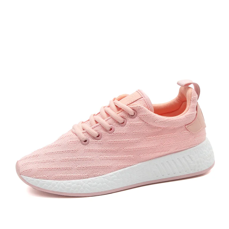 

Women shoes autumn winter knit sneakers breathable soft solid zapatos mujer non-slip loafer air lace chaussure tenis feminino