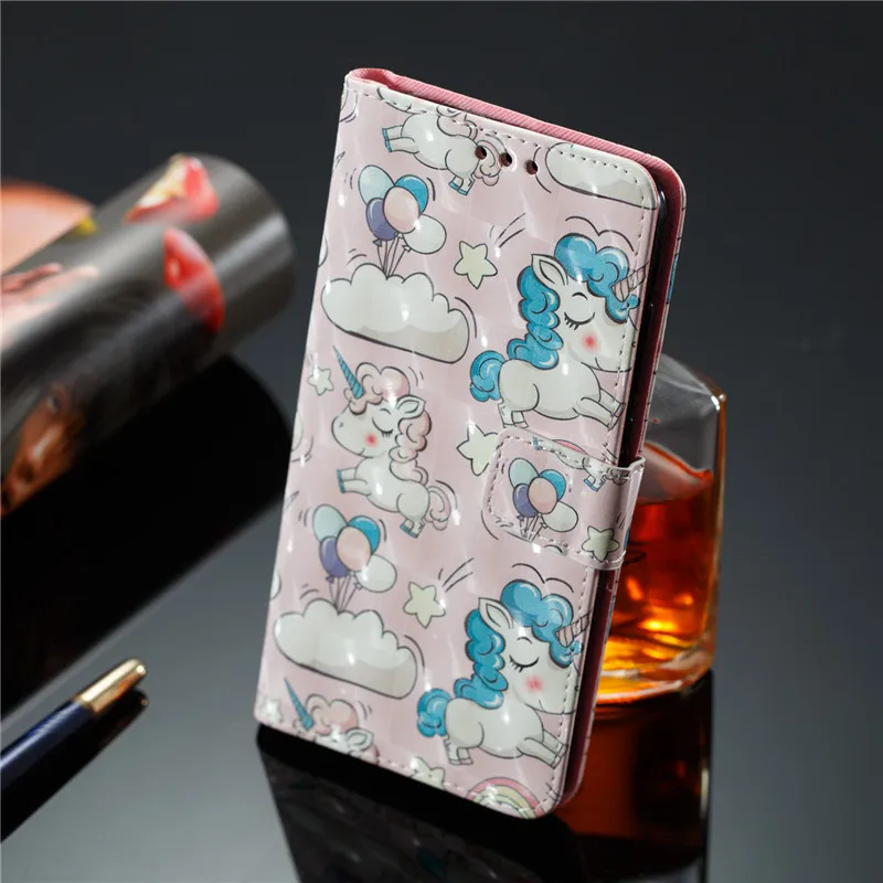 Wekays чехол для BBK Vivo Y66 Y67 милый мультяшный 3D единорог череп Сова Кожаные чехлы