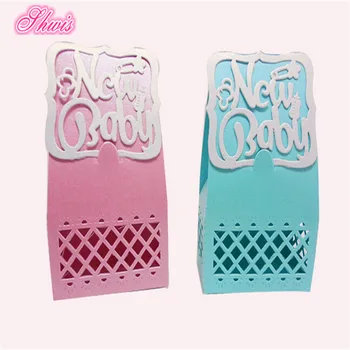 

100pcs Candy Favor Box For Baby Shower Baby Birthday Gifts Party Supply Candy Box Souvenirs For Baby Shower 6.5X3X10cm