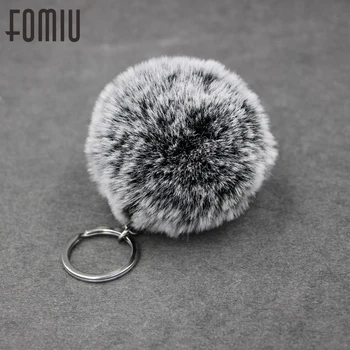

100PCS/LOT Fluffy Ball Fur Pompom Key Chain Simulation Gradient Fake Rabbit Fur Ball Keychain Car Bag Key Holder Pendant Gift