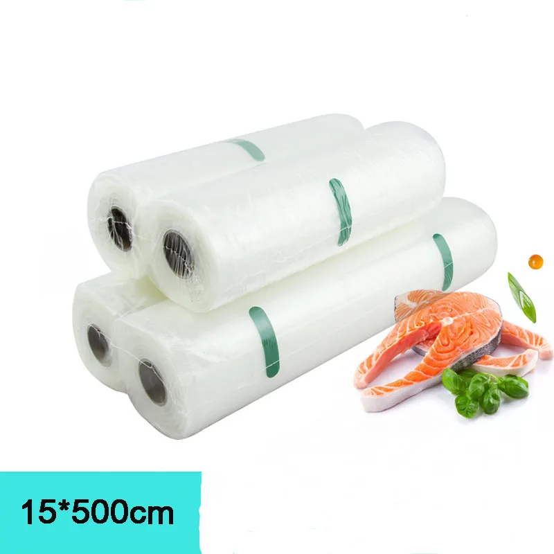 Vacuum Sealer Bags 2 Rolls / 1 Slot 15*500cm Food Storage Bags for