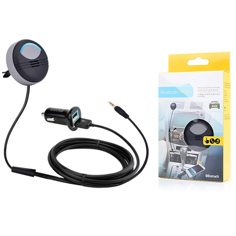 Автомобильный адаптер Aux Handsfree Bluetooth Usb версия 4 1 чип шумоподавления универсальный
