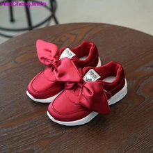 HaoChengJiaDe Kids Girls Shoes With Bow Fashion Sneaker Children Baby Girl Casual Sport Shoes Princess Cute Soft Shoes in stock