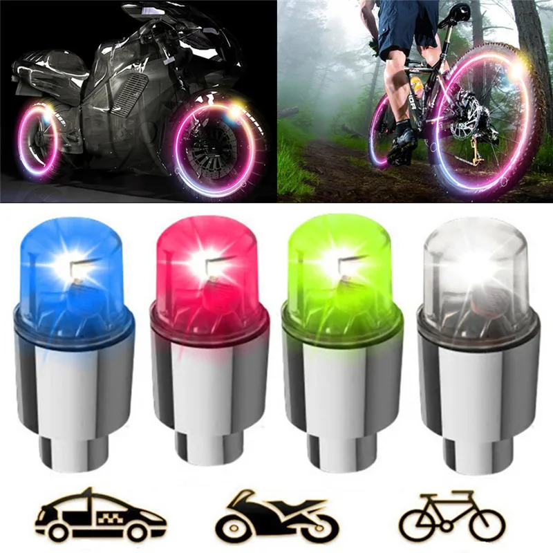 2 шт. светодиодный колпачок для шин на колесиках для автомобиля и велосипеда, пылезащитный колпачок со вспышкой, автомобильные стержни и колпачки, аксессуары