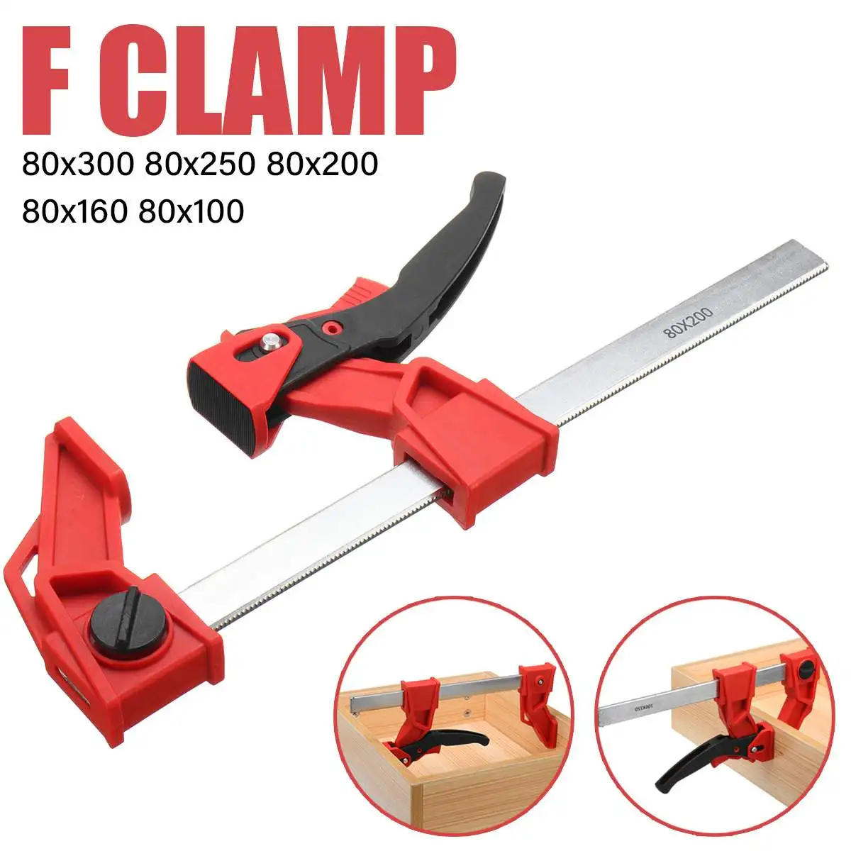 

80mm F-Clamp Heavy Bar Quick Ratchet Release Parallel Clamp Clip Clamps for Woodworking Wood Carpenter Clamps Long Cramp Clamps